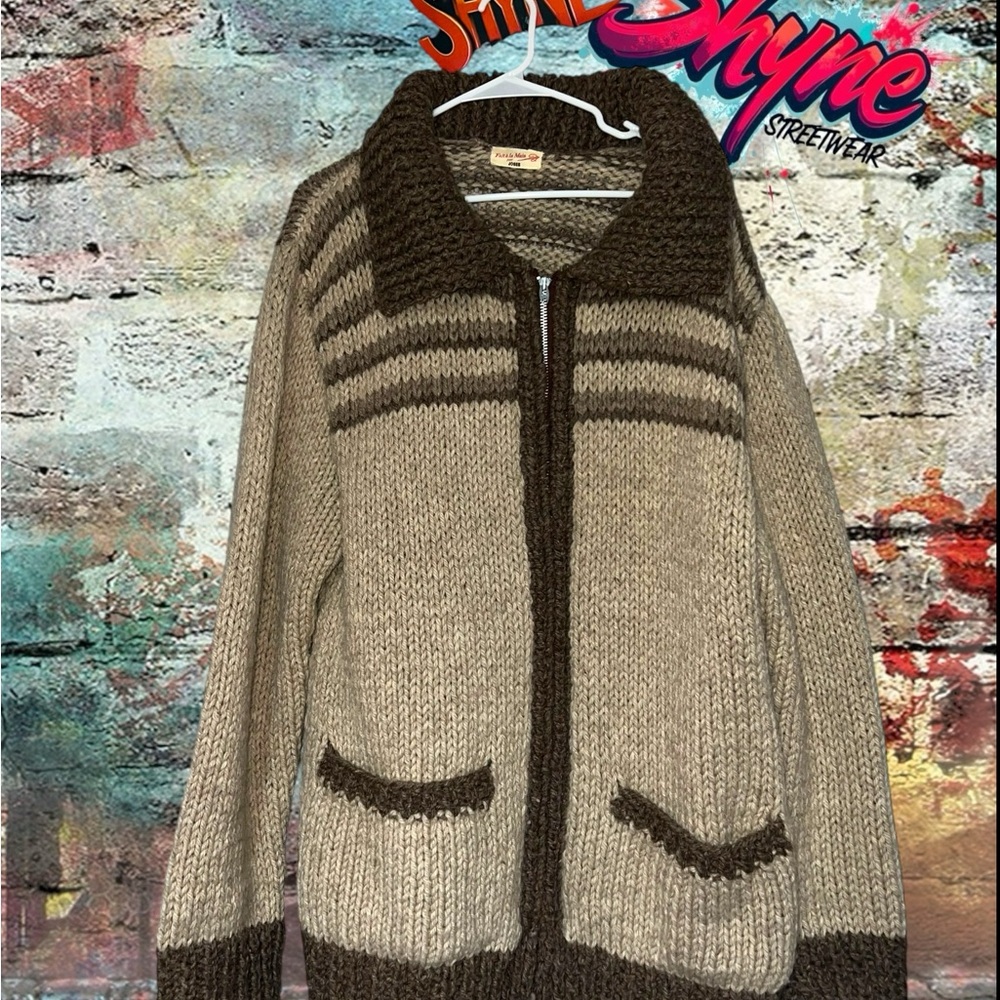 Vintage hand made  Brown and Tan Sweater